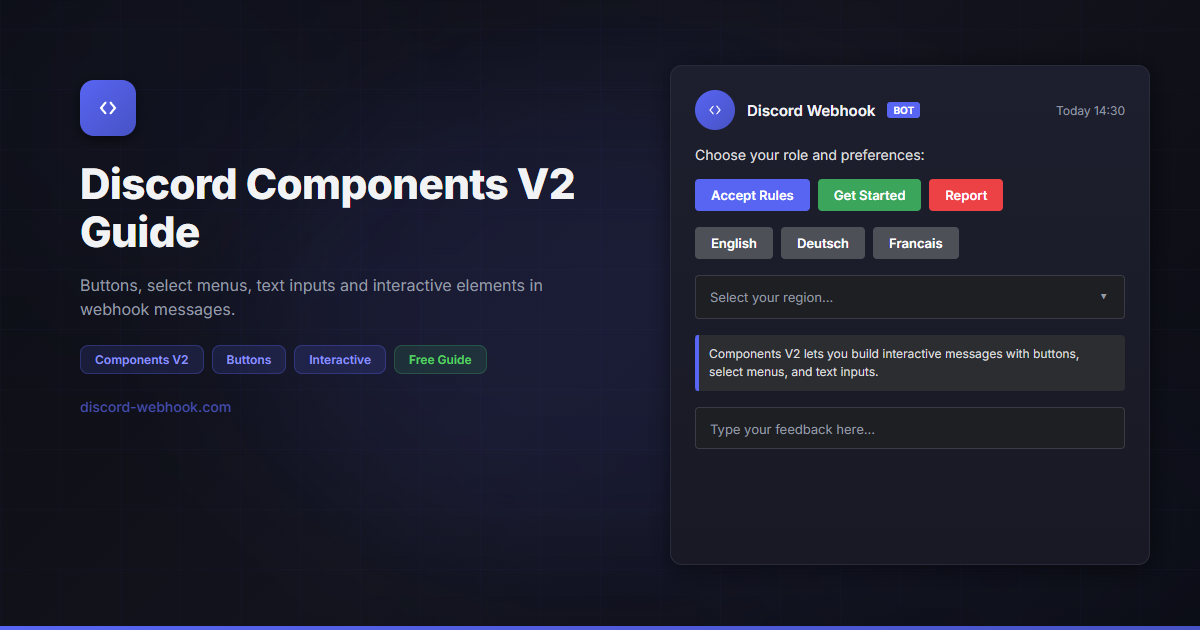 Discord Components V2: Buttons, Selects, Containers, and Sections in Webhooks