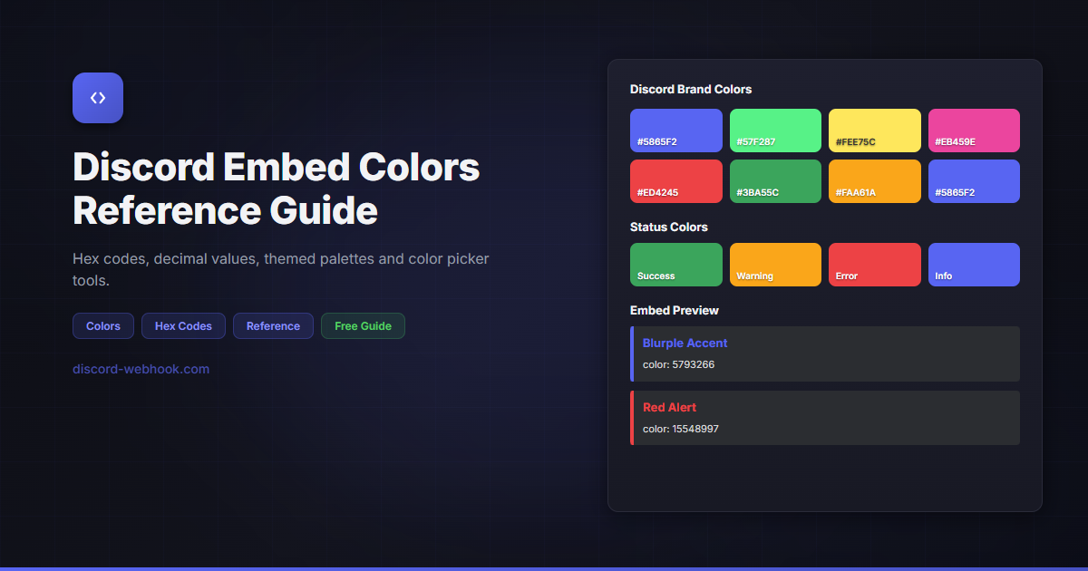 Discord Embed Colors - Complete Color Code Reference Guide