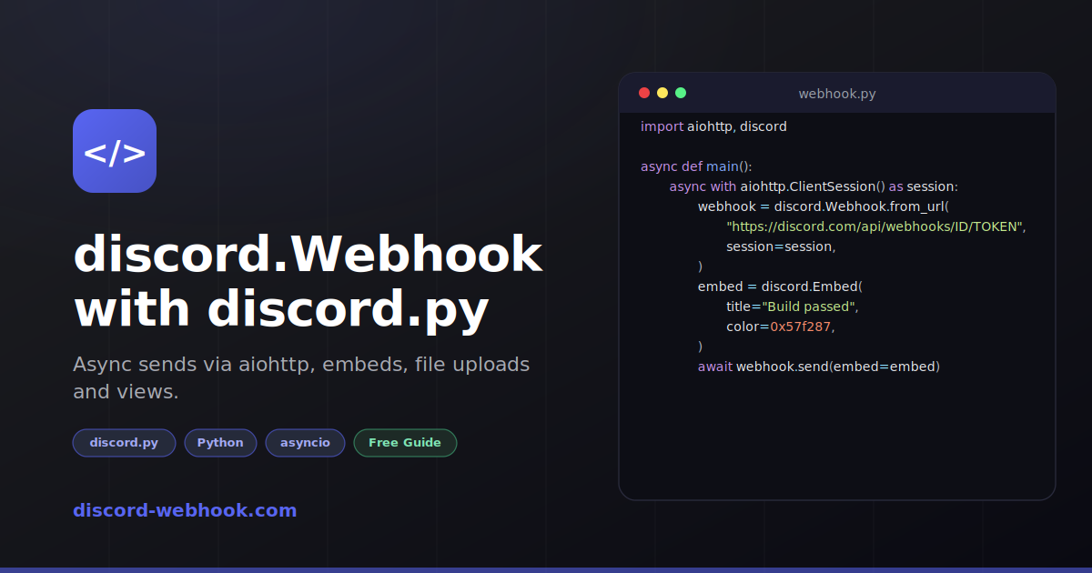 Discord Webhooks with discord.py (discord.Webhook Complete Guide)