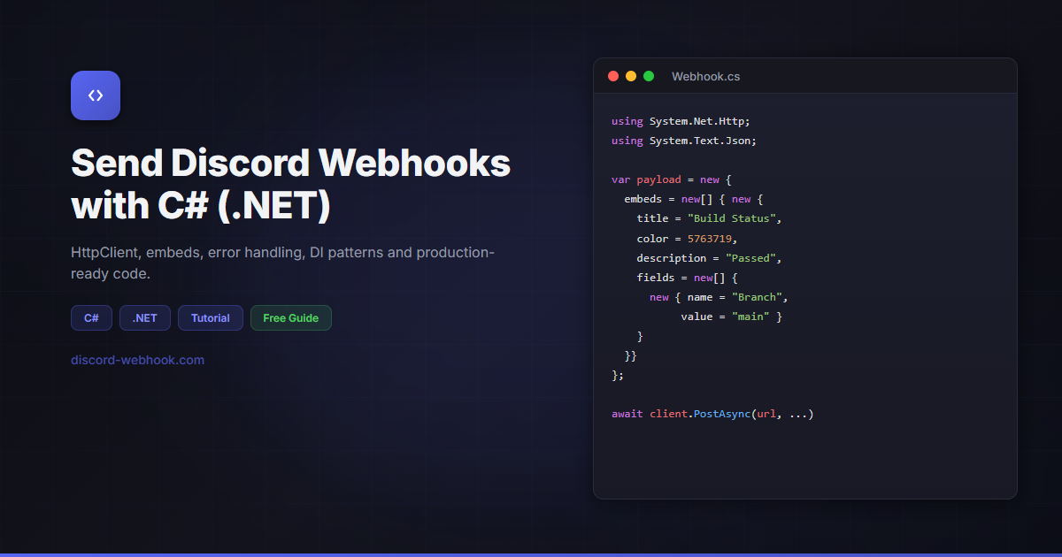 Send Discord Webhook Messages with C# (.NET)