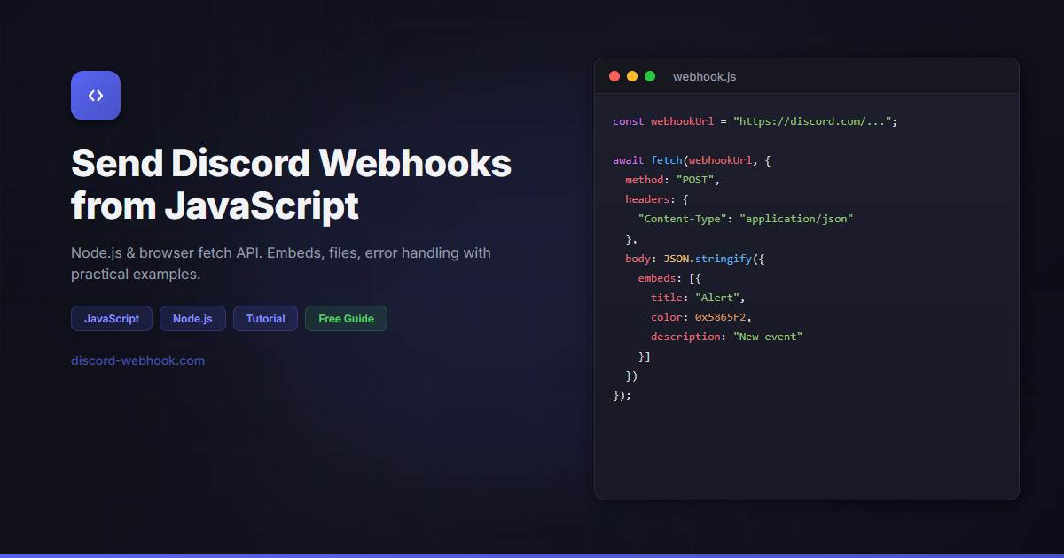 Send Discord Webhooks from JavaScript (Node.js & Browser)