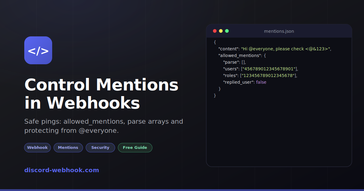 Discord Webhook Mentions — allowed_mentions, @everyone, Roles & Users